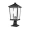 Z-Lite Beacon 2 Light Outdoor Pier Mounted Fixture, Black & Clear Beveled 568PHBR-533PM-BK - alternate 2